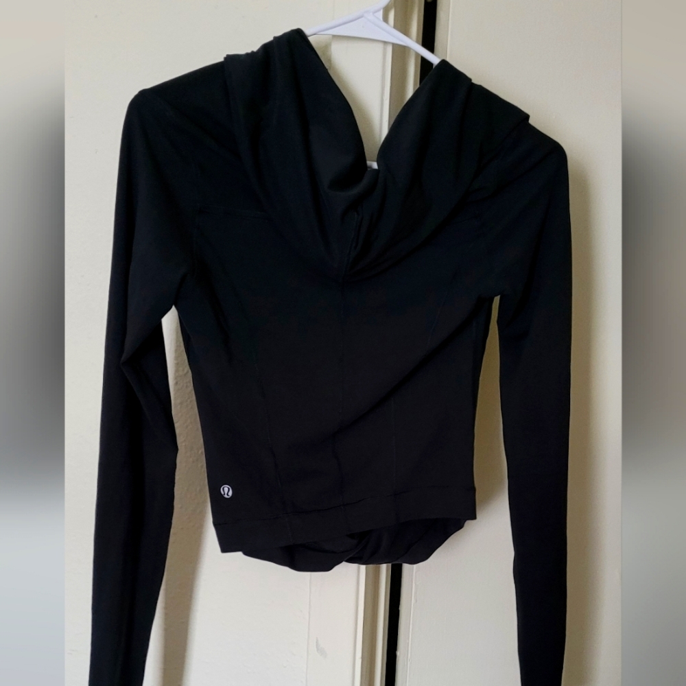Lululemon wrap cross front hoodie long sleeves  crop top